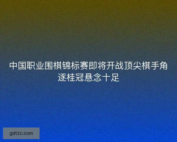 中国职业围棋锦标赛即将开战顶尖棋手角逐桂冠悬念十足